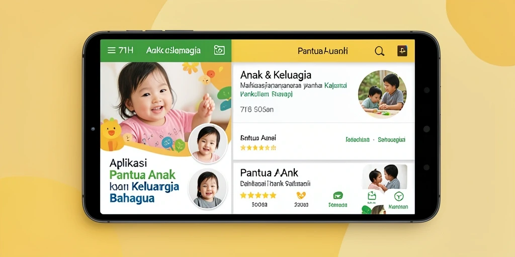 Tampilan antarmuka aplikasi 71H yang user-friendly untuk Pantau Anak.