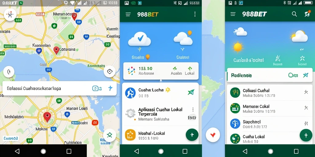 Antarmuka pengguna 988BET yang menampilkan data cuaca lokal.