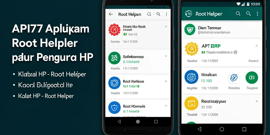 Tampilan antarmuka API77 yang intuitif sebagai aplikasi Root Helper.