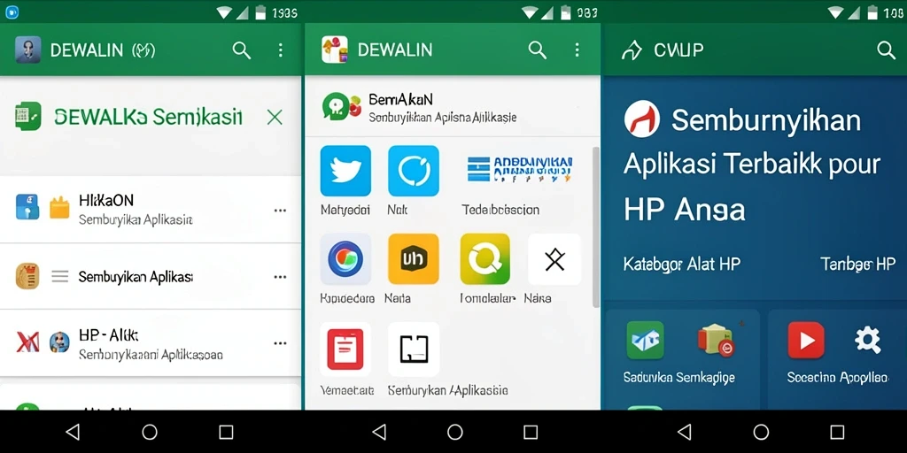 Antarmuka DEWALIN menyembunyikan aplikasi dengan mudah dan cepat.