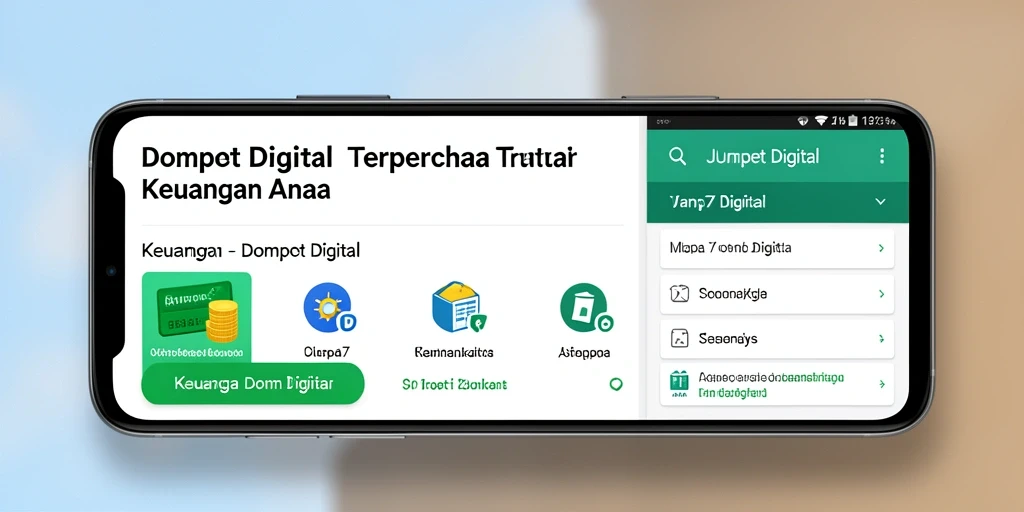 Tampilan antarmuka utama aplikasi Dompet Digital JUTA7 yang user-friendly.