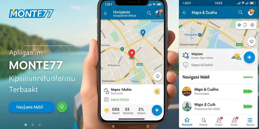 Antarmuka menarik dari aplikasi MONTE77 yang memudahkan navigasi.