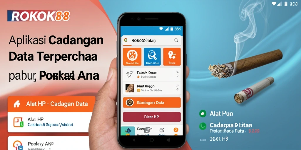Tampilan antarmuka aplikasi ROKOK88 untuk pencadangan data.