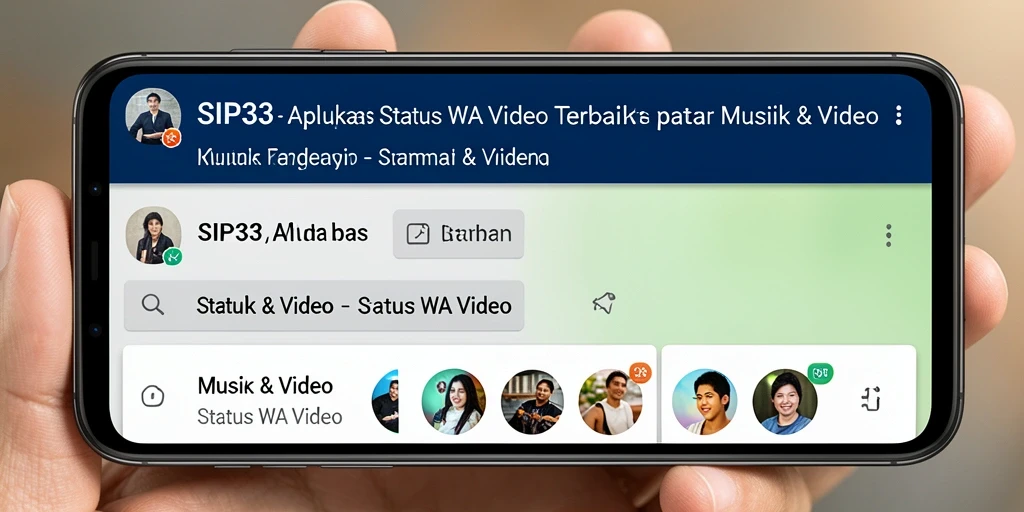 Antarmuka aplikasi SIP33 dengan pilihan video yang menarik.