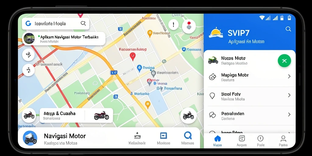 Antarmuka aplikasi SVIP7 yang intuitif untuk navigasi motor.