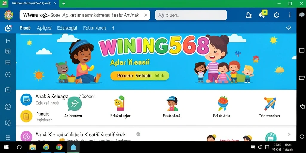 Tampilan antarmuka aplikasi WINNING568 yang ramah anak.