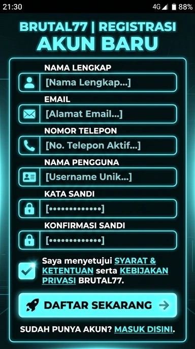 Cara Mudah Registrasi Akun brutal77 untuk Pengguna Android